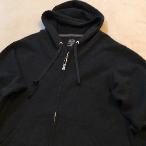 fruit of the loom black zip up hoodie